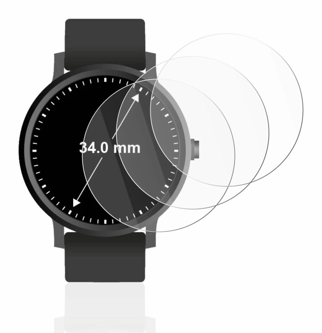 Image of the device Watches (Circular, ø: 34 mm) with a wide variety of screen protectors.