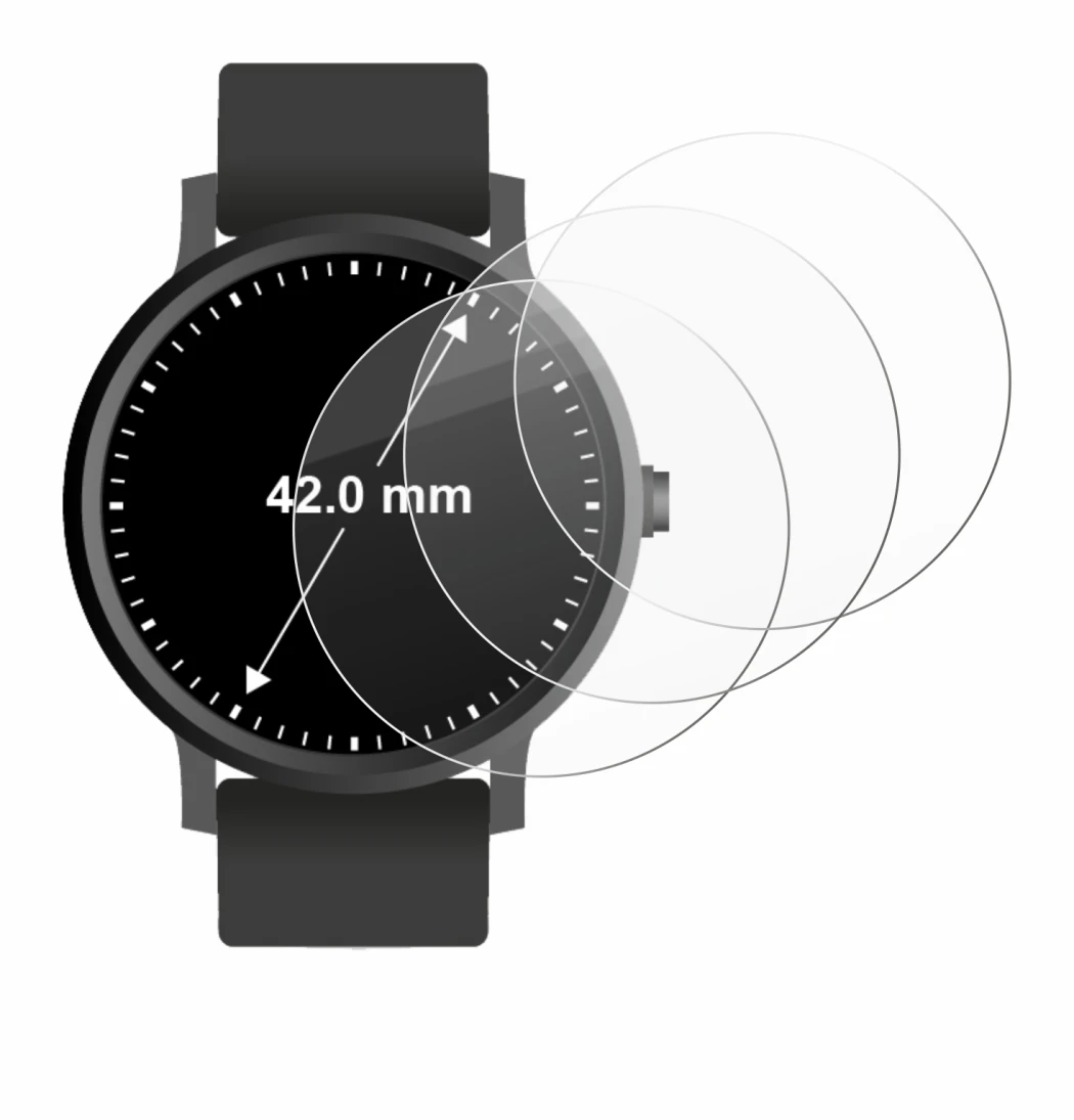 Image of the device Watches (Circular, ø: 42 mm) with a wide variety of screen protectors.