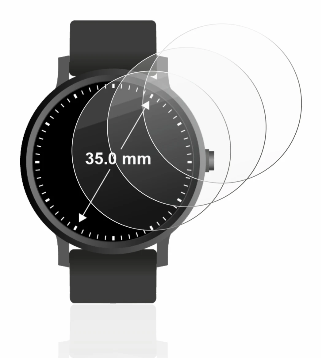 Image of the device Watches (Circular, ø: 35 mm) with a wide variety of screen protectors.