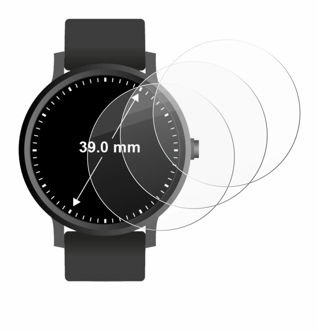 Image of the device Watches (Circular, ø: 39 mm) with a wide variety of screen protectors.