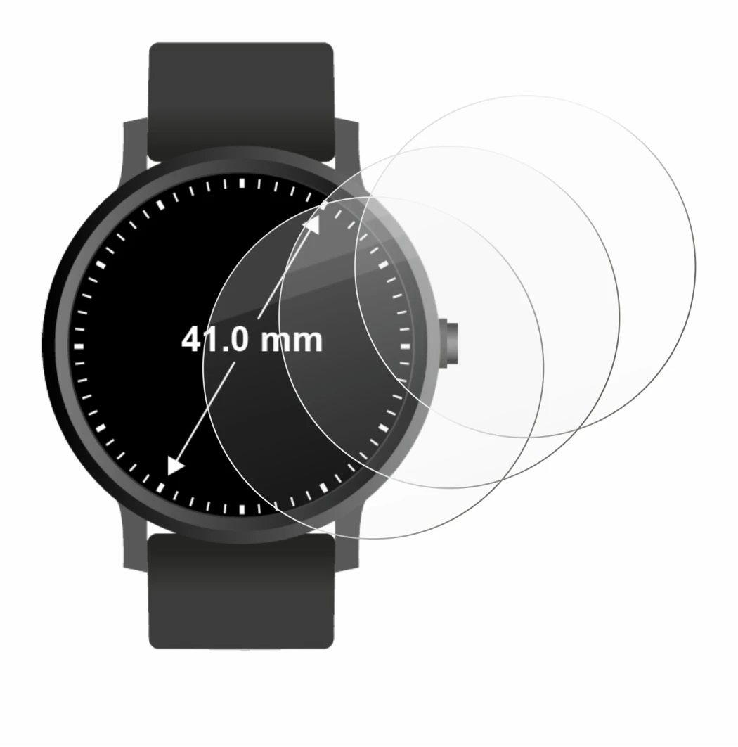 Image of the device Watches (Circular, ø: 41 mm) with a wide variety of screen protectors.