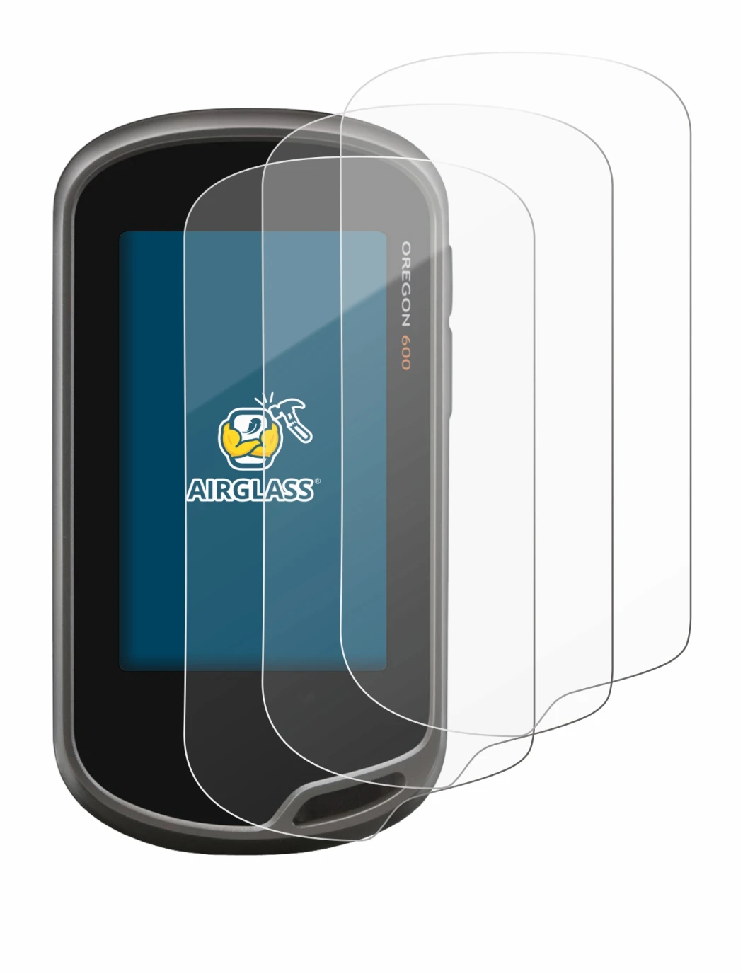 Image of the device Garmin Oregon 600 with a wide variety of screen protectors.