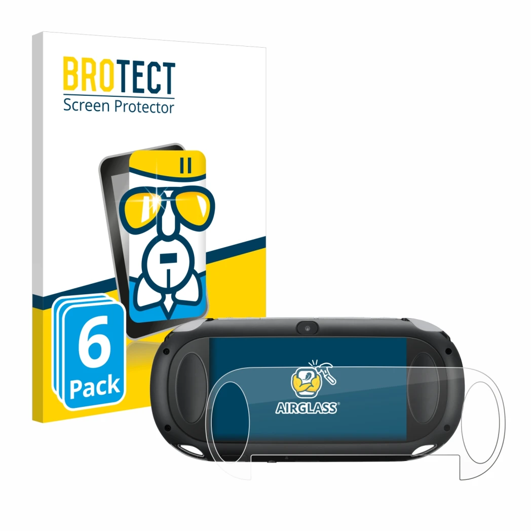 Front side of a product packaging with the brand logo BROTECT. Next to it is the device Sony Playstation PCH-1000-Serie PS Vit