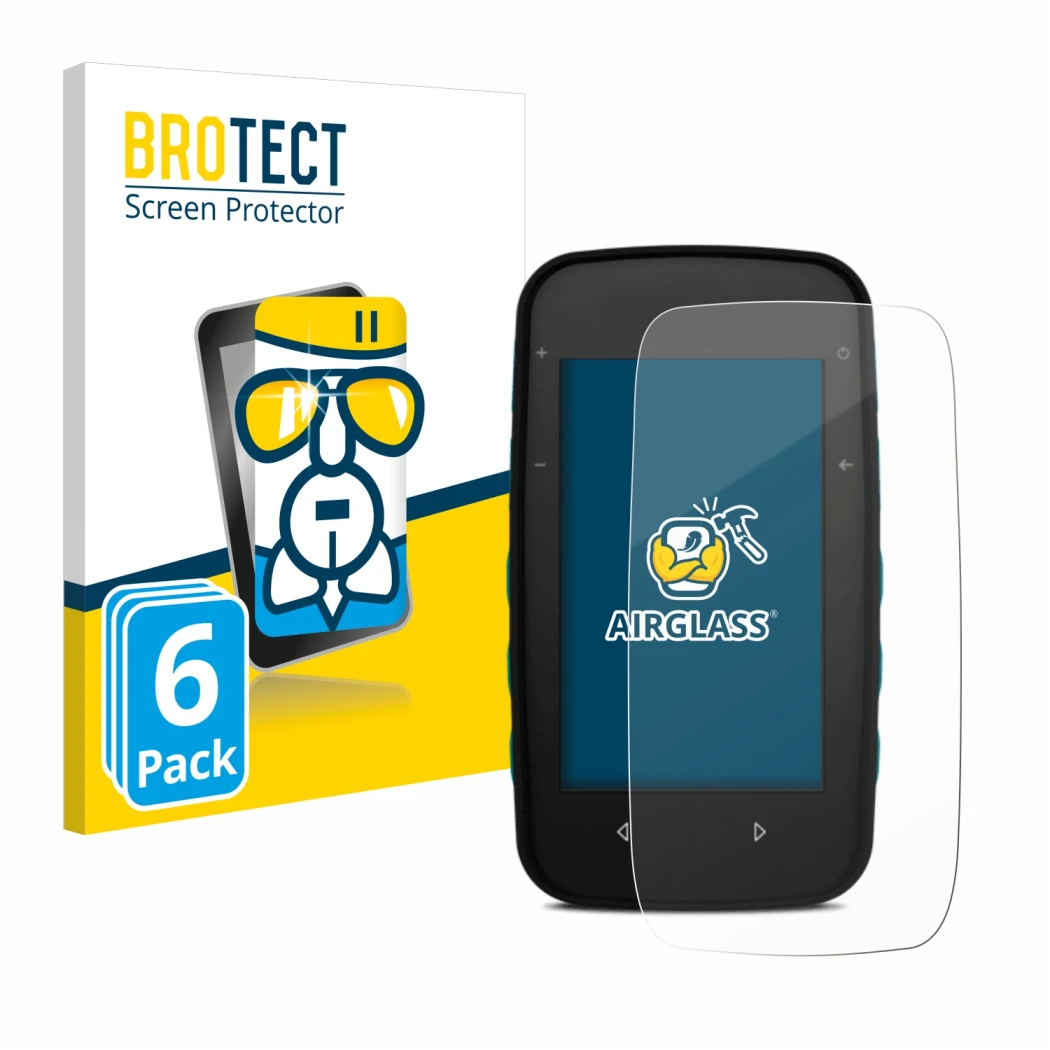 Front side of a product packaging with the brand logo BROTECT. Next to it is the device CompeGPS TwoNav Cross shown with the c