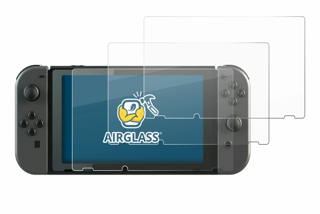 Image of the device Nintendo Switch with a wide variety of screen protectors.