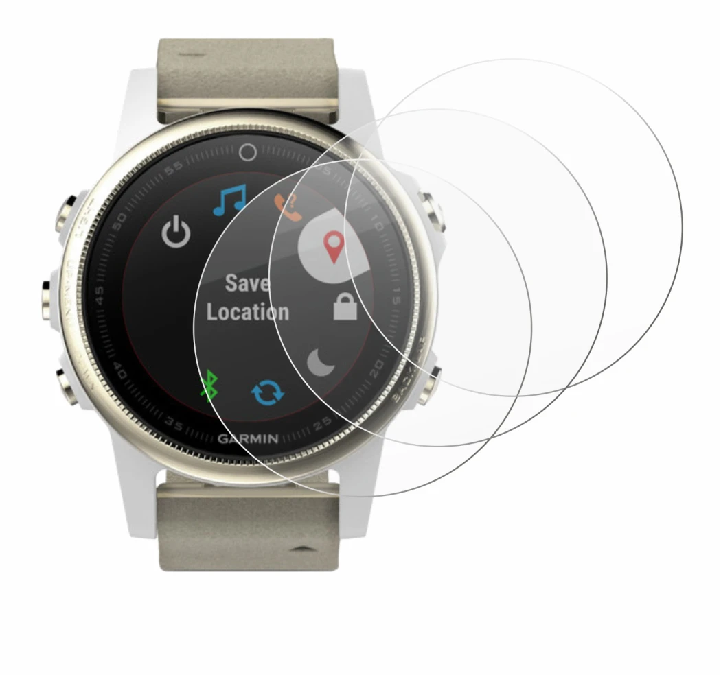 Image of the device Garmin Fenix 5S (42 mm) with a wide variety of screen protectors.