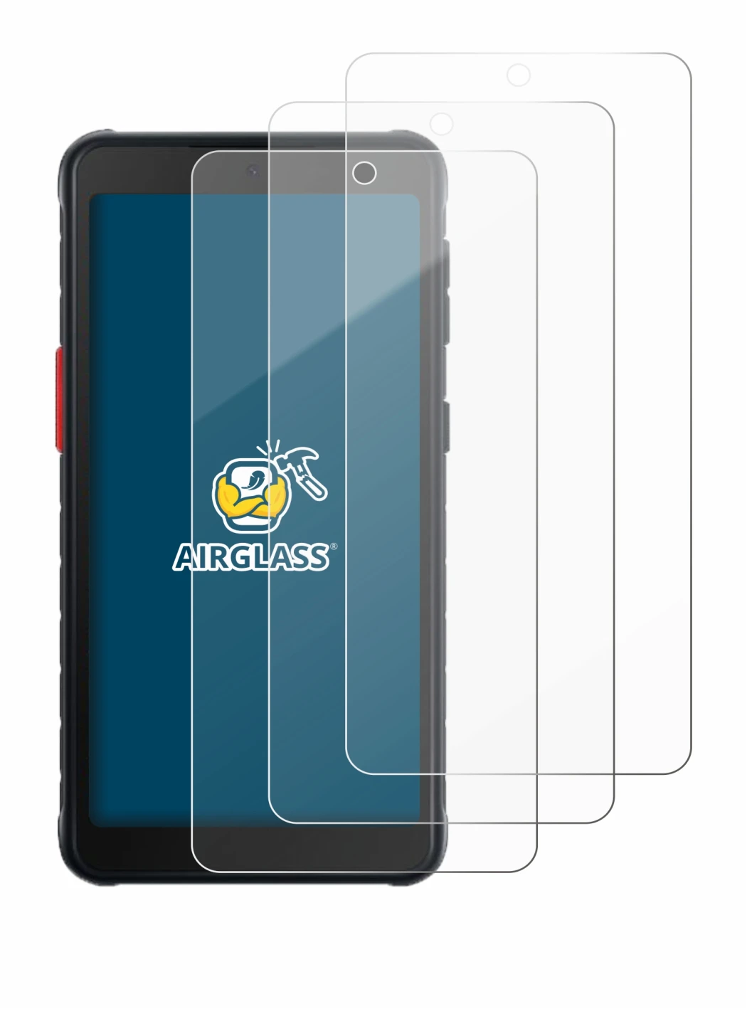 Image of the device Samsung Galaxy XCover 5 with a wide variety of screen protectors.