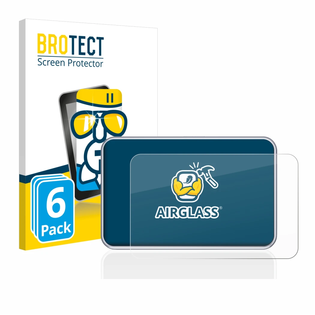 Front side of a product packaging with the brand logo BROTECT. Next to it is the device Tandem diabetes care t:slim X2 Insulin