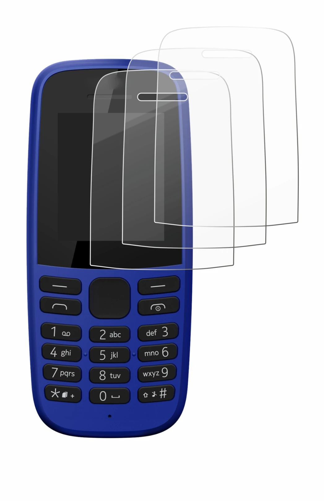 Image of the device Nokia 105 DS 2019 with a wide variety of screen protectors.