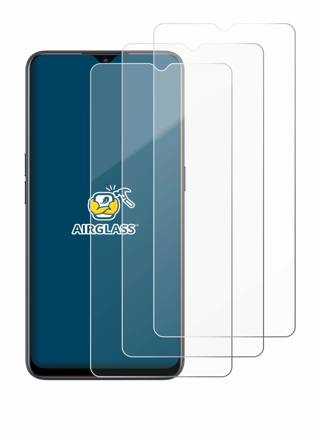 Image of the device Oppo Find X2 Lite with a wide variety of screen protectors.