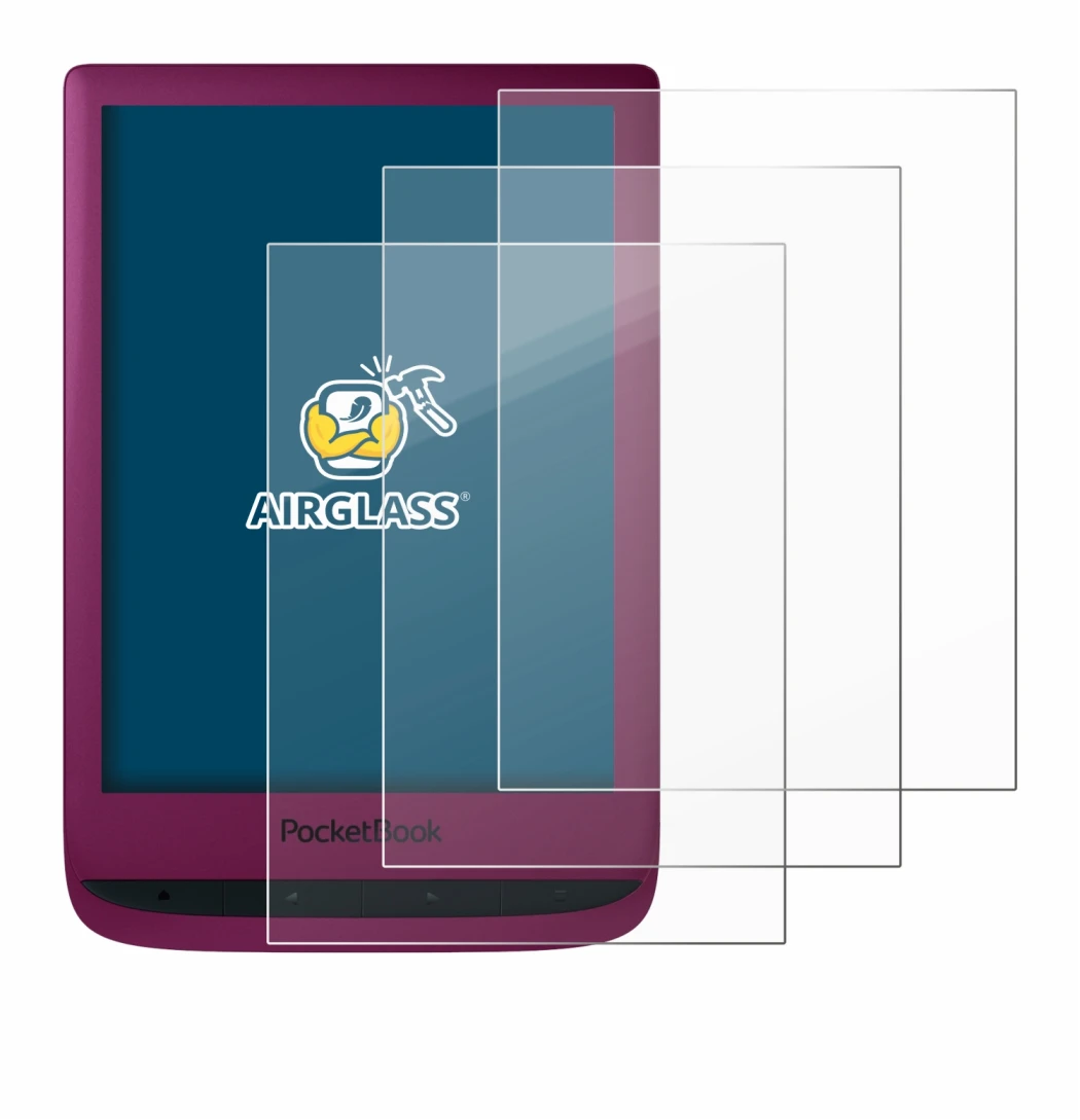 Image of the device PocketBook Touch Lux 5 with a wide variety of screen protectors.