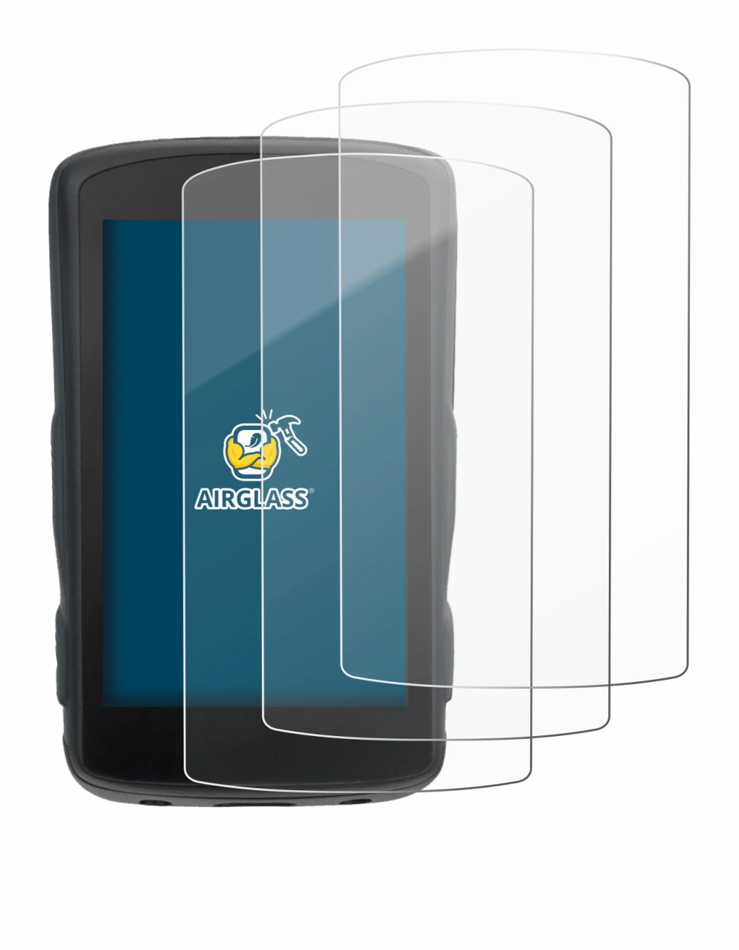 Image of the device Hammerhead Karoo 2 with a wide variety of screen protectors.
