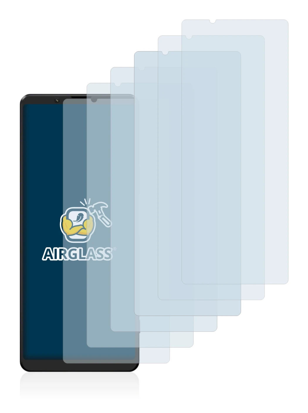 Image of the device Sony Xperia 1 III with a wide variety of screen protectors.