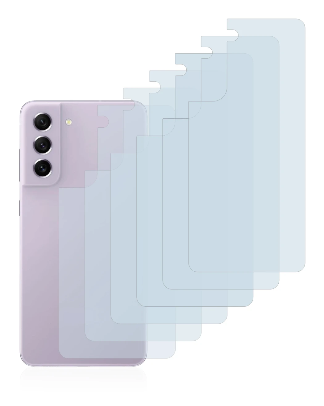 Image of the device Samsung Galaxy S21 FE 5G (Back) with a wide variety of screen protectors.