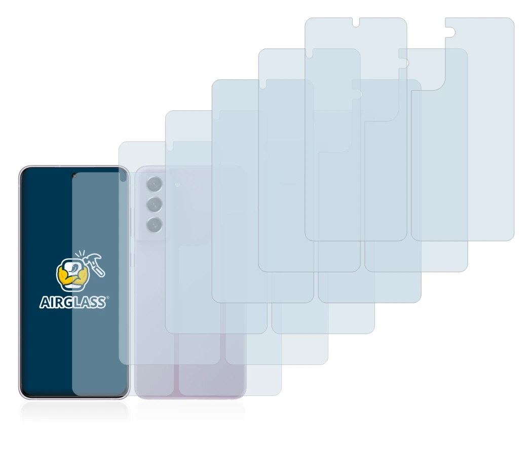 Image of the device Samsung Galaxy S21 FE 5G (Front+Back) with a wide variety of screen protectors.