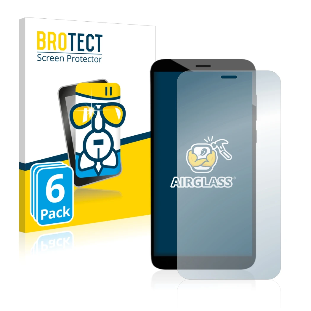 Front side of a product packaging with the brand logo BROTECT. Next to it is the device Pine64 PinePhone Pro Explorer Edition