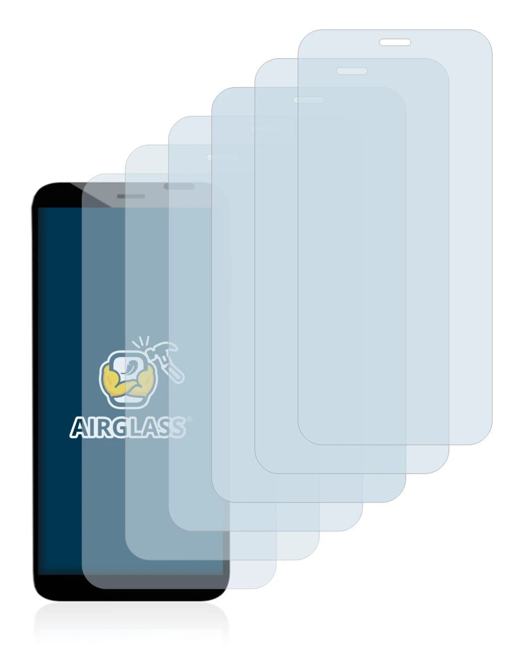 Image of the device Pine64 PinePhone Pro Explorer Edition with a wide variety of screen protectors.