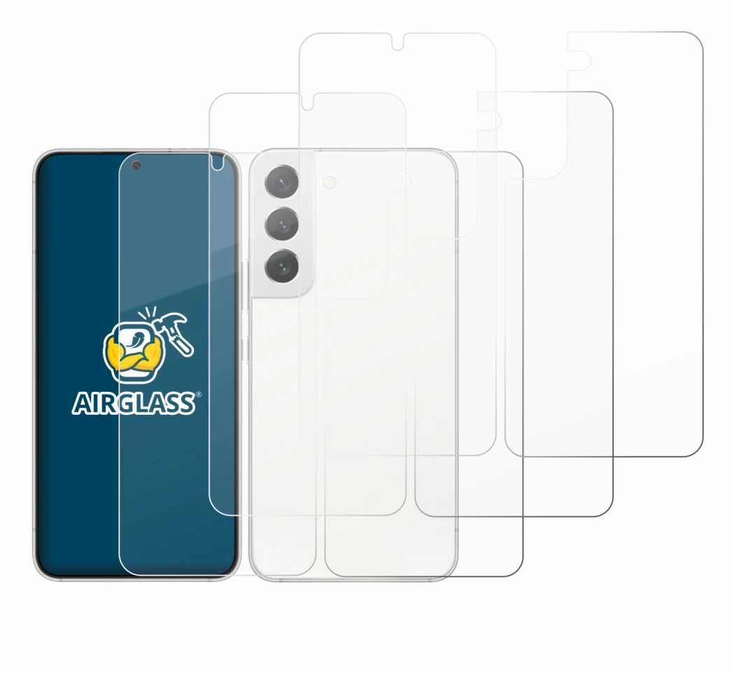 Image of the device Samsung Galaxy S22 5G (Front+Back) with a wide variety of screen protectors.