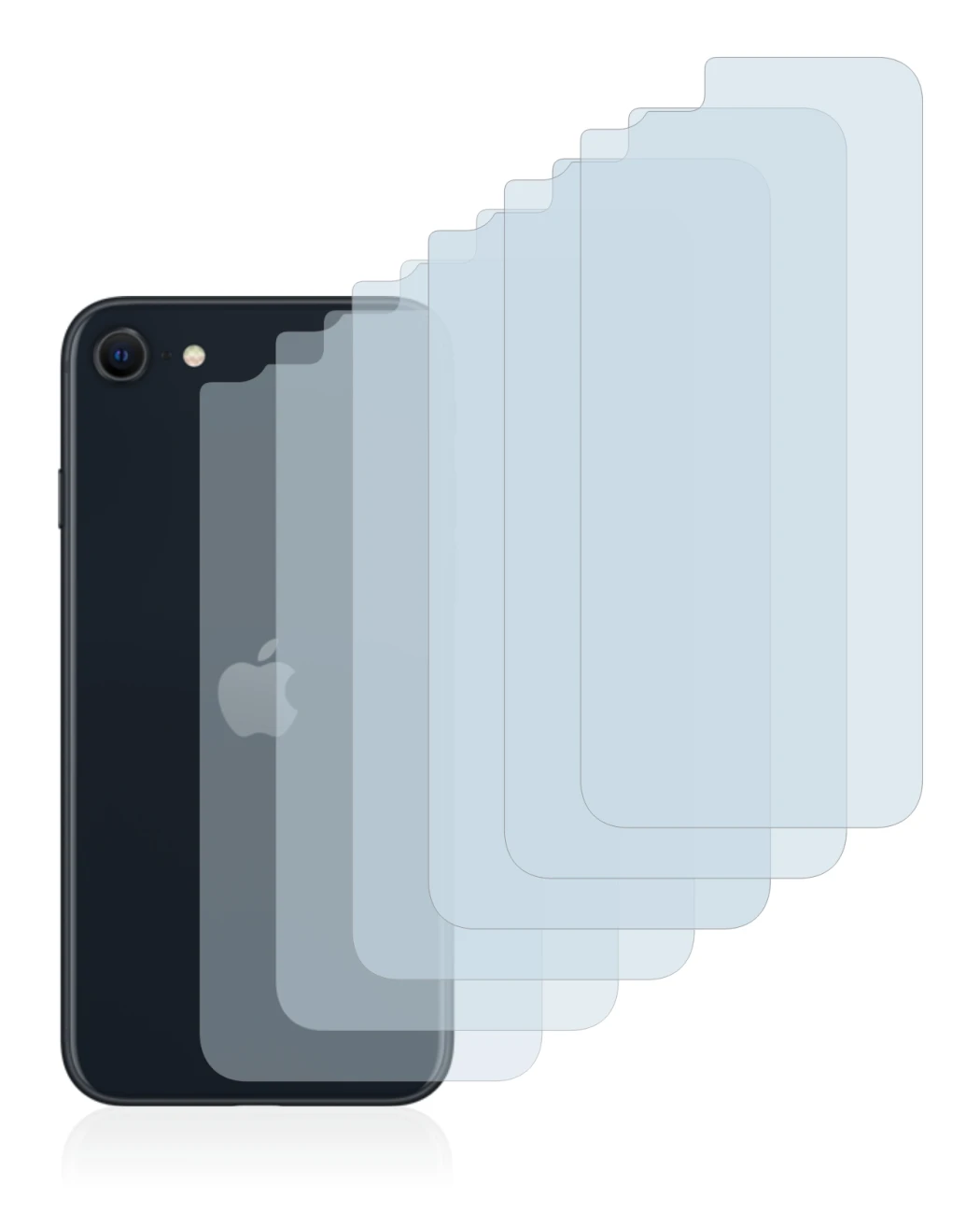 Image of the device Apple iPhone SE 3 2022 (Back) with a wide variety of screen protectors.