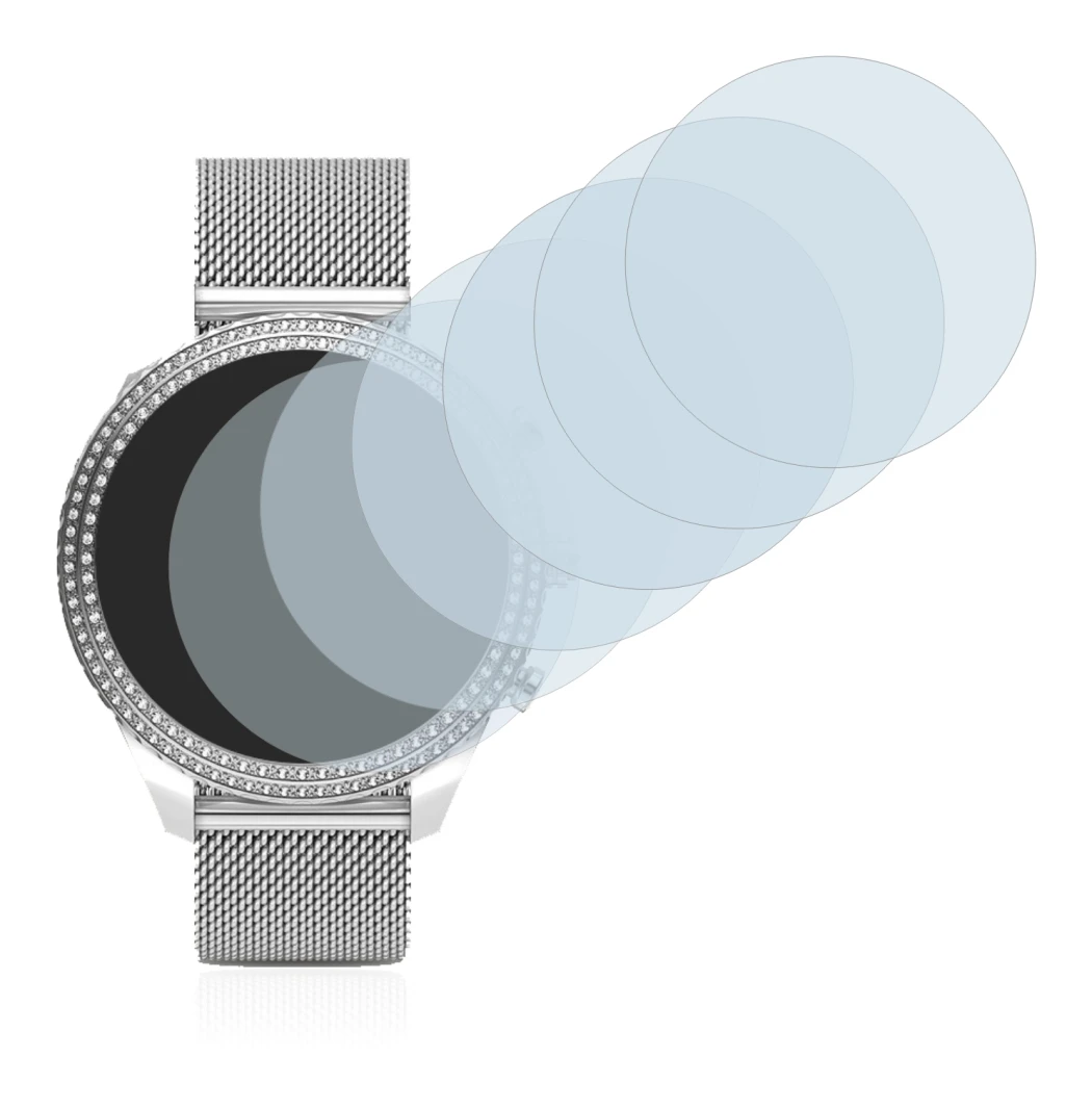 Image of the device Fossil Stella (6. Gen) with a wide variety of screen protectors.