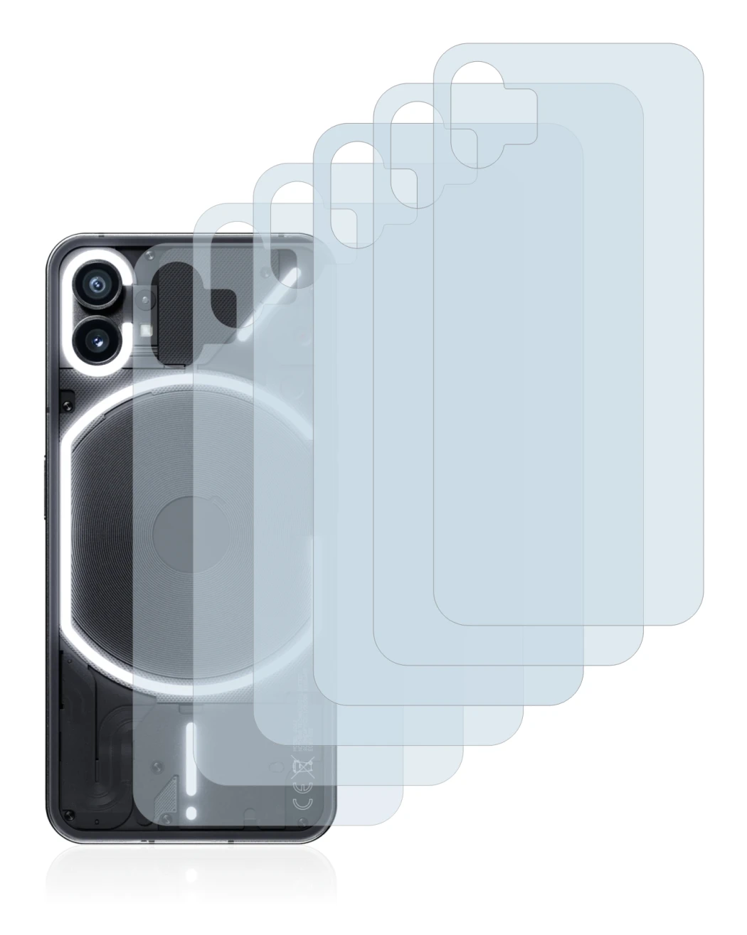 Image of the device Nothing Phone (1) (Back) with a wide variety of screen protectors.