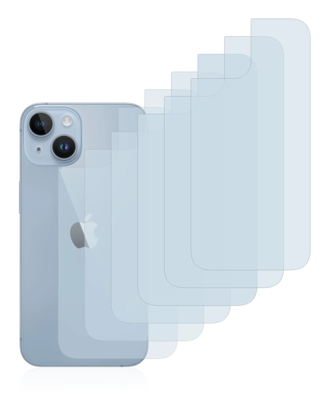 Image of the device Apple iPhone 14 (Back) with a wide variety of screen protectors.