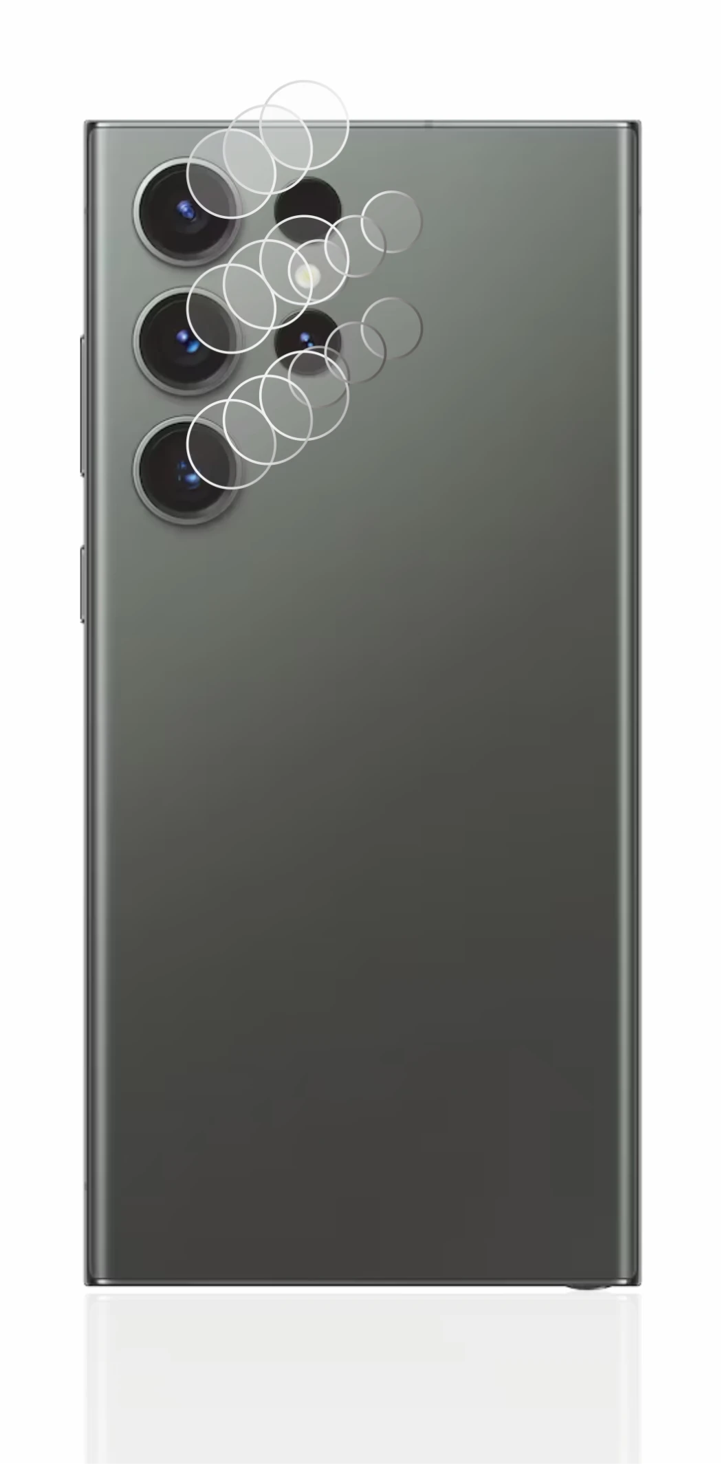 Image of the device Samsung Galaxy S23 Ultra (ONLY Camera Lens) with a wide variety of screen protectors.