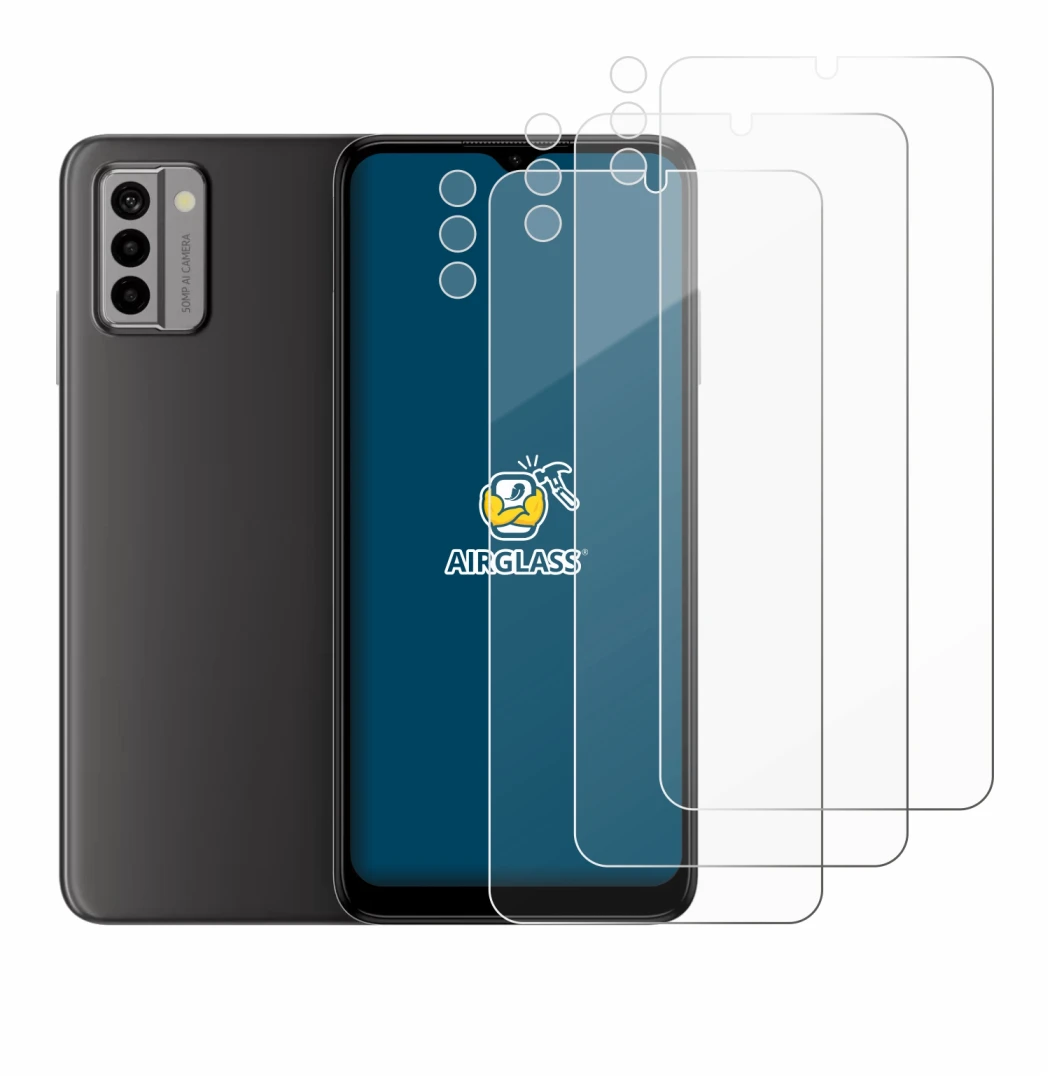 Image of the device Nokia G22 (Front+Camera) with a wide variety of screen protectors.