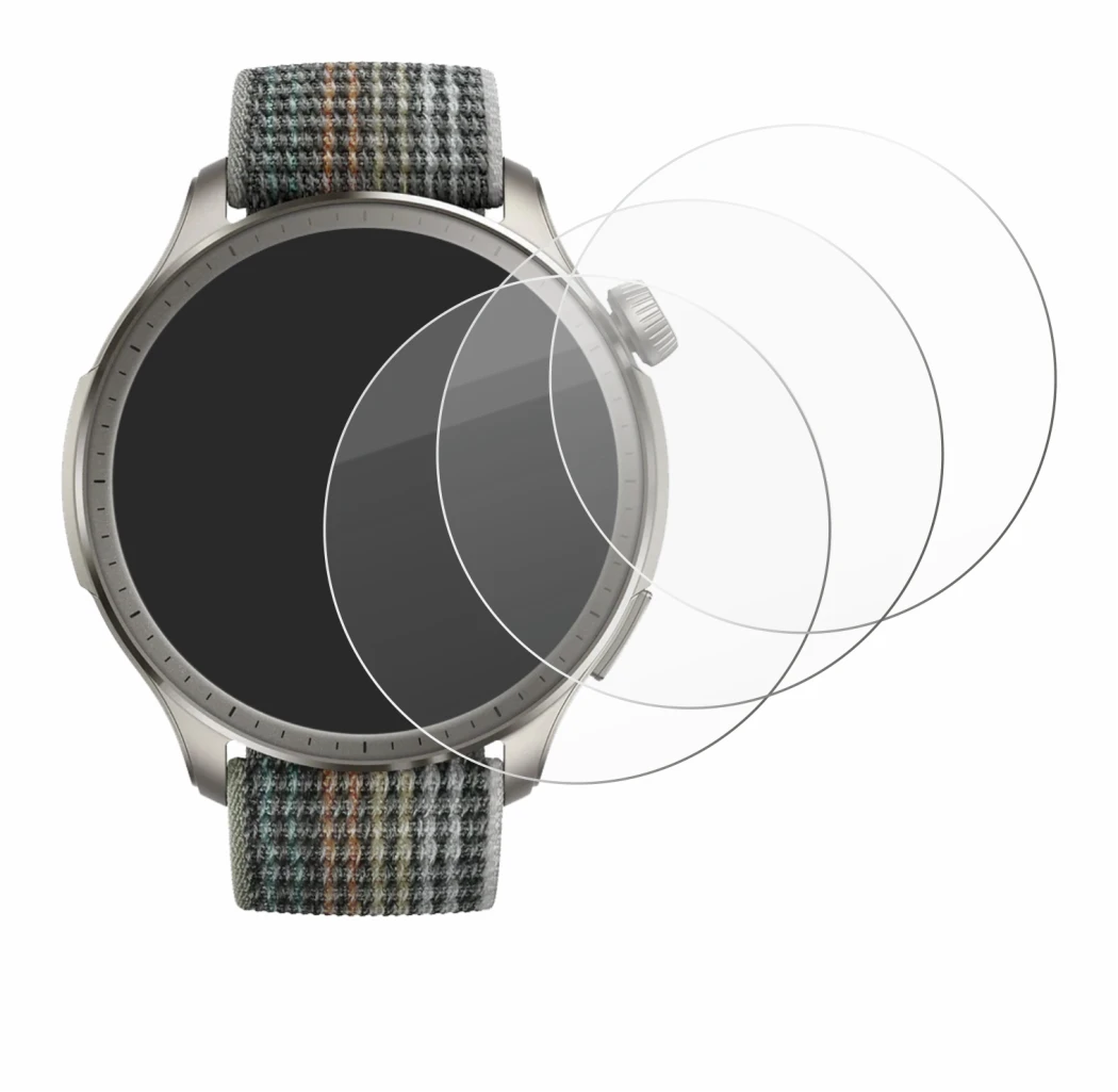 Image of the device Huami Amazfit Balance with a wide variety of screen protectors.