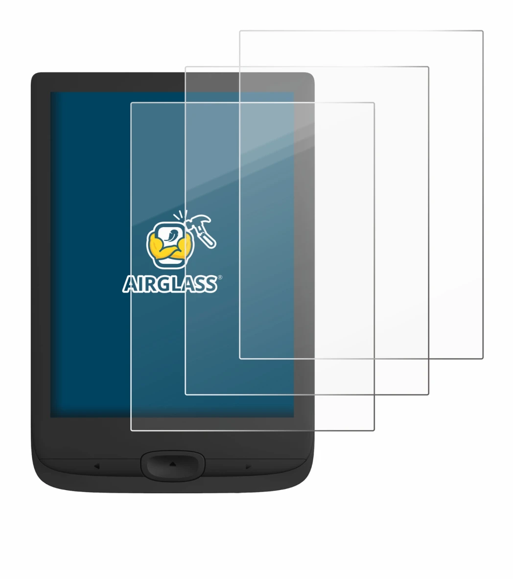 Image of the device PocketBook Basic Lux 4 with a wide variety of screen protectors.