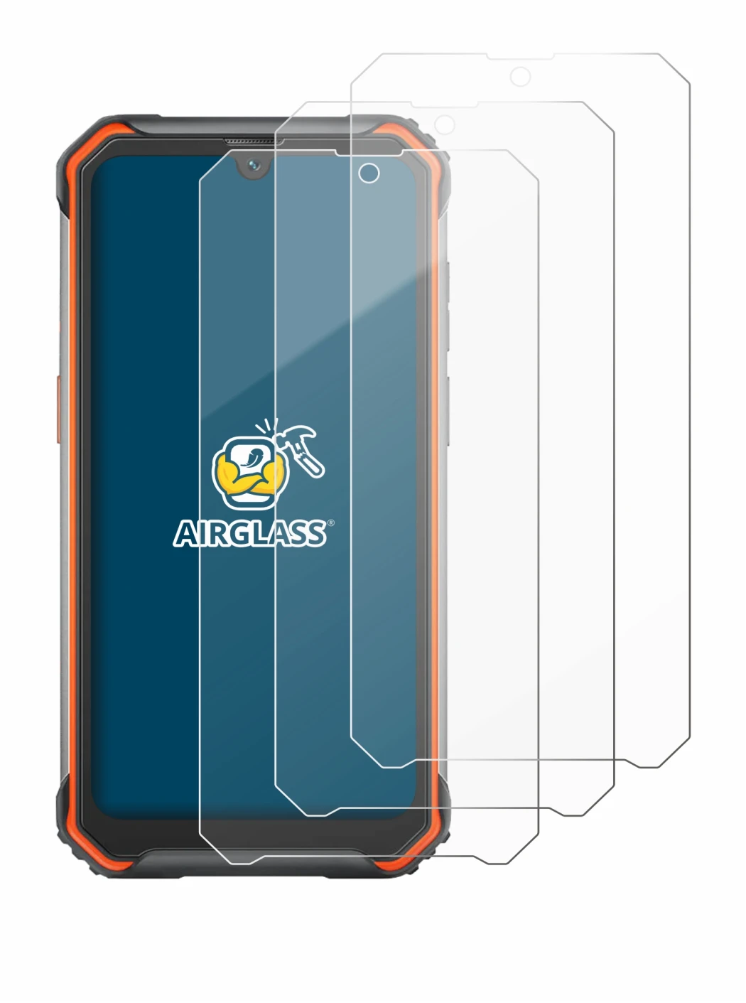Image of the device Blackview BV7200 with a wide variety of screen protectors.
