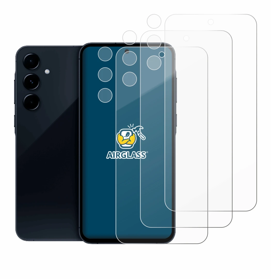 Image of the device Samsung Galaxy A35 5G (Front+Camera) with a wide variety of screen protectors.