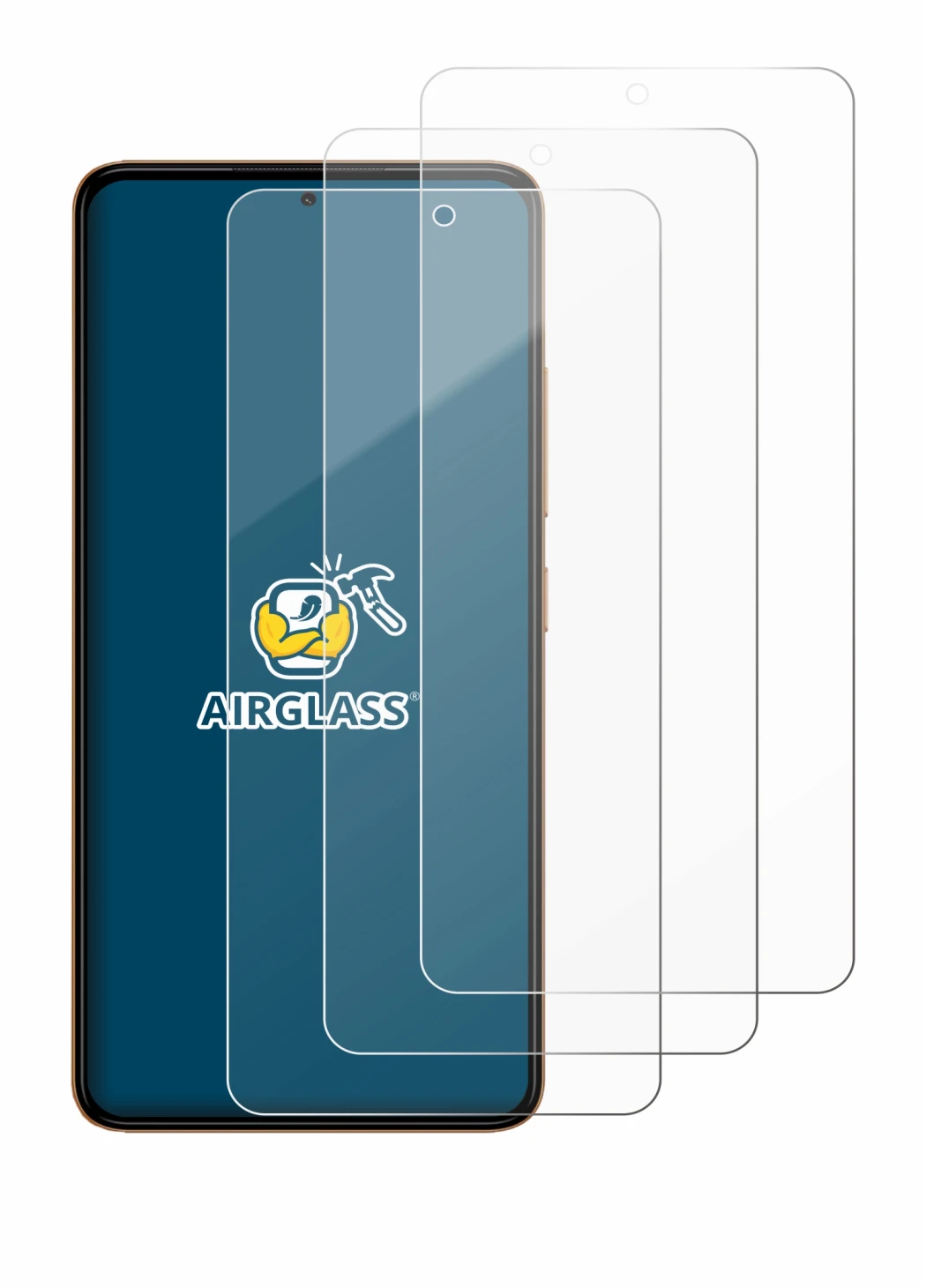 Image of the device HMD Pulse Plus with a wide variety of screen protectors.