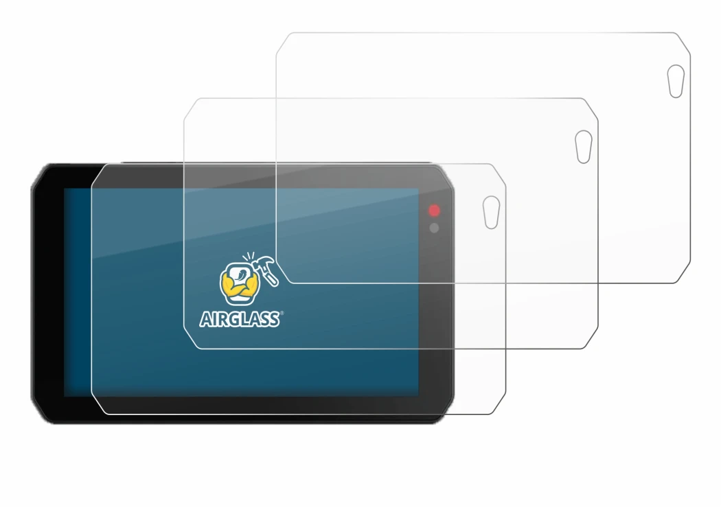 Image of the device Chigee AIO-5 Lite with a wide variety of screen protectors.