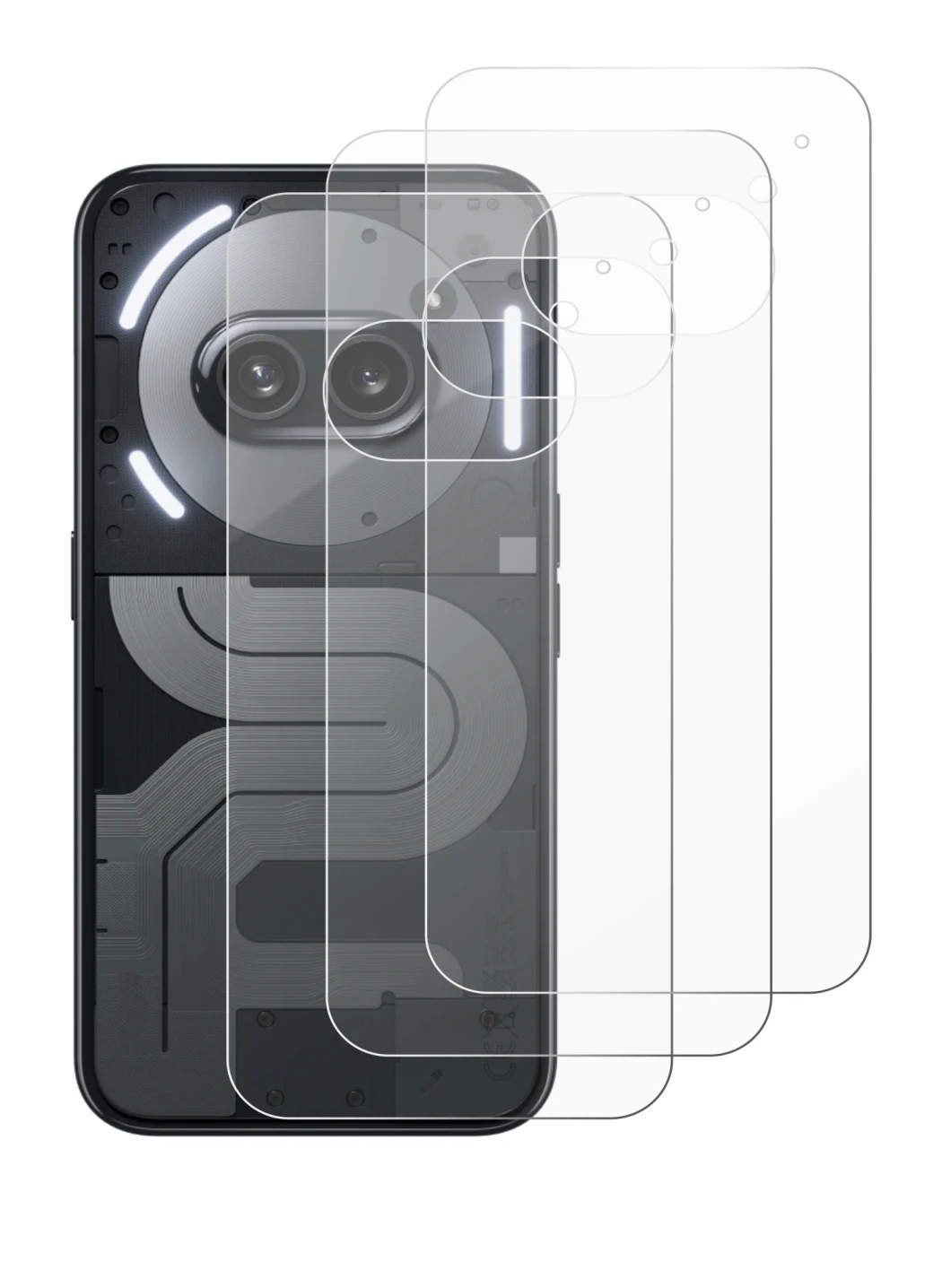 Image of the device Nothing Phone (2a) Plus (Back) with a wide variety of screen protectors.