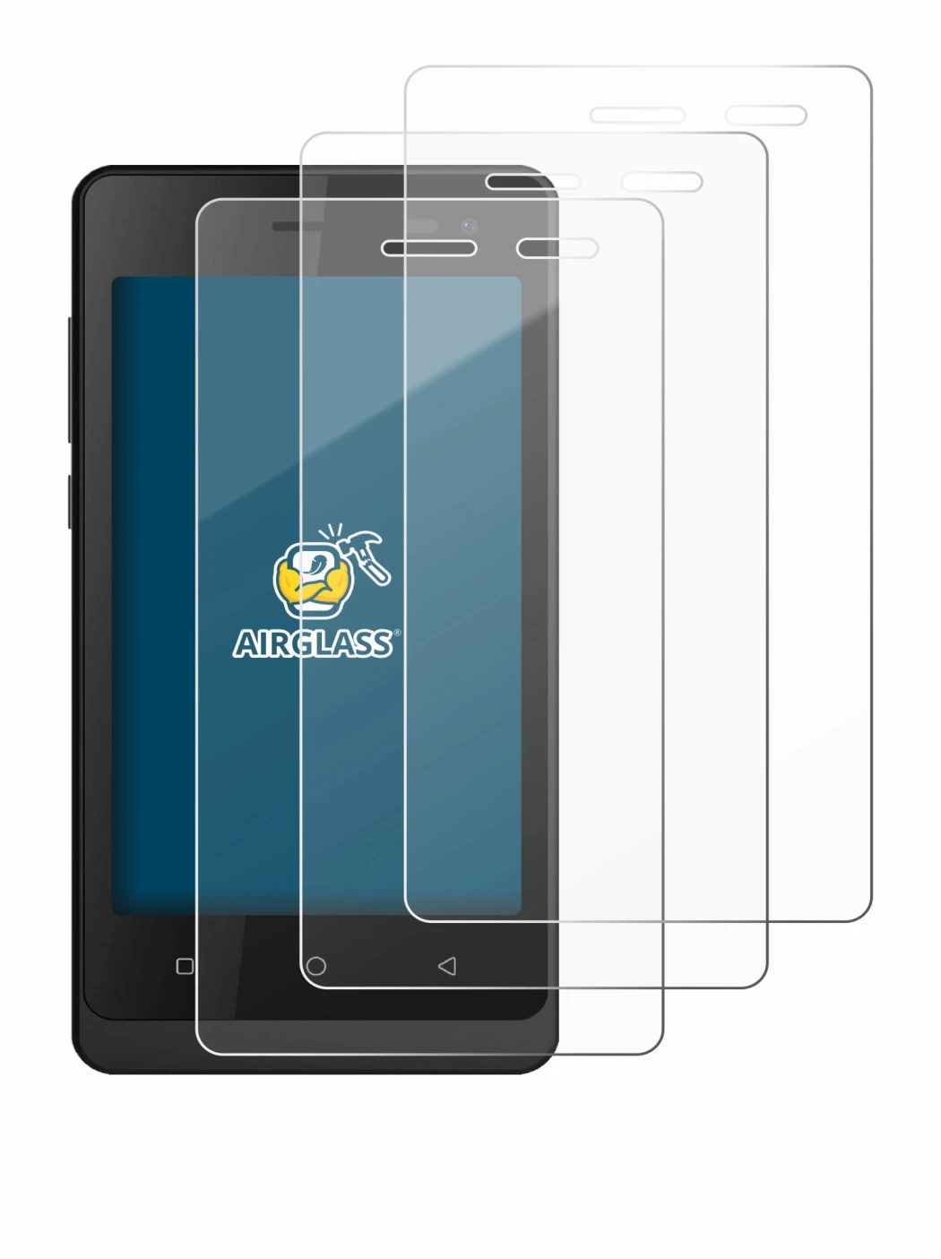 Image of the device Logicom Wave 2 with a wide variety of screen protectors.