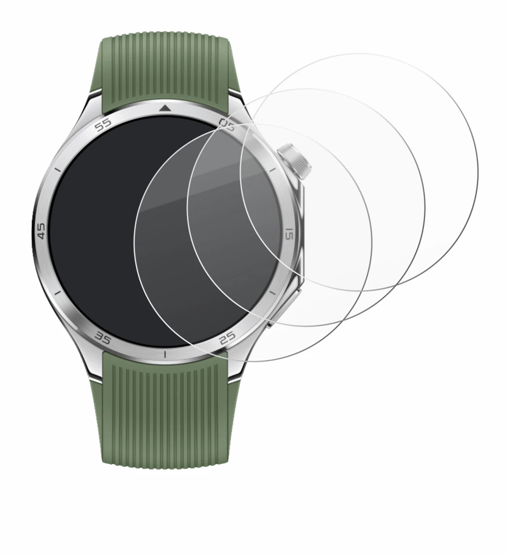 Image of the device OnePlus Watch 3 with a wide variety of screen protectors.