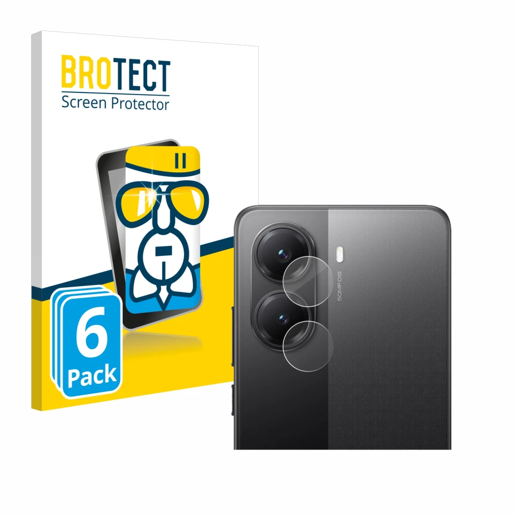 Front side of a product packaging with the brand logo BROTECT. Next to it is the device Xiaomi Poco X7 Pro (ONLY Camera Lens) 