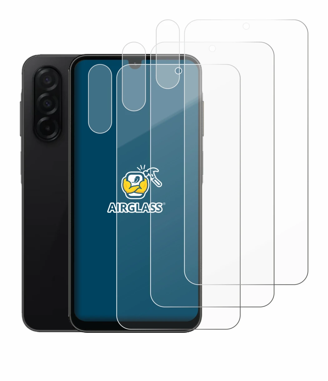 Image of the device Samsung Galaxy A26 5G (Front+Camera) with a wide variety of screen protectors.