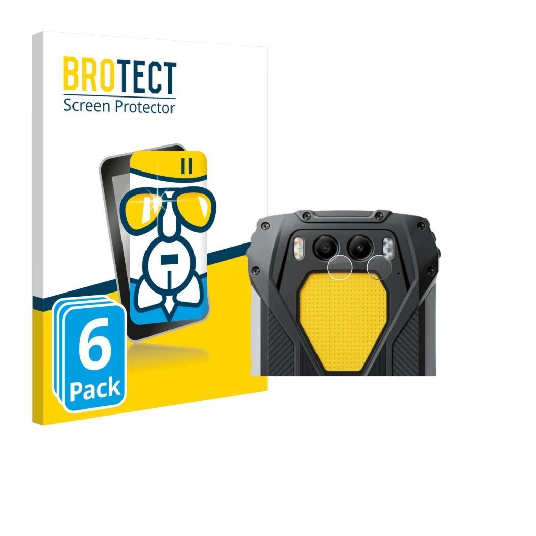 Front side of a product packaging with the brand logo BROTECT. Next to it is the device Blackview BV7300 (ONLY Camera Lens) sh