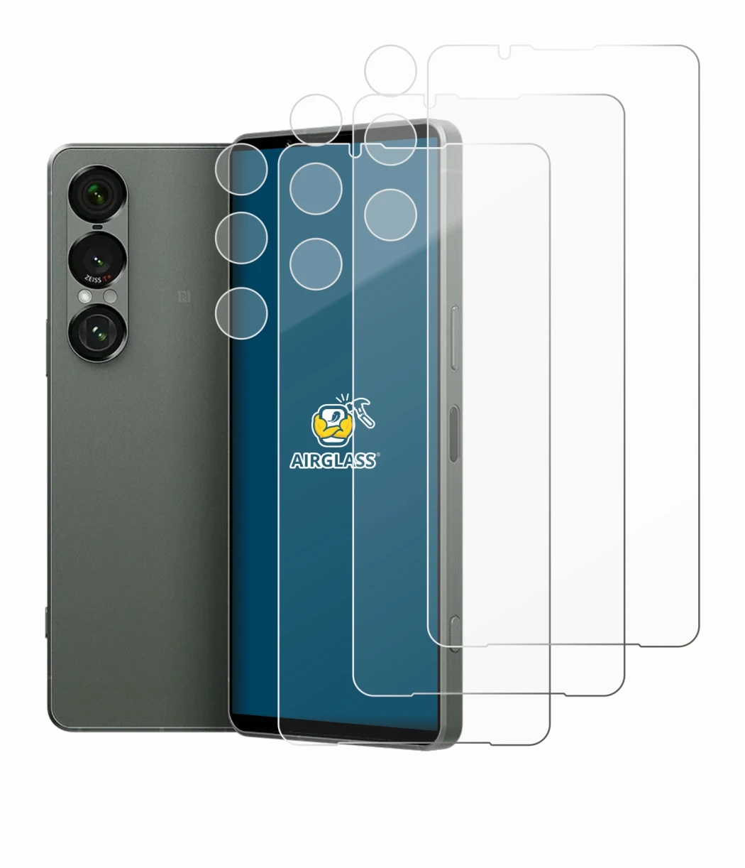 Image of the device Sony Xperia 1 VII (Front+Camera) with a wide variety of screen protectors.
