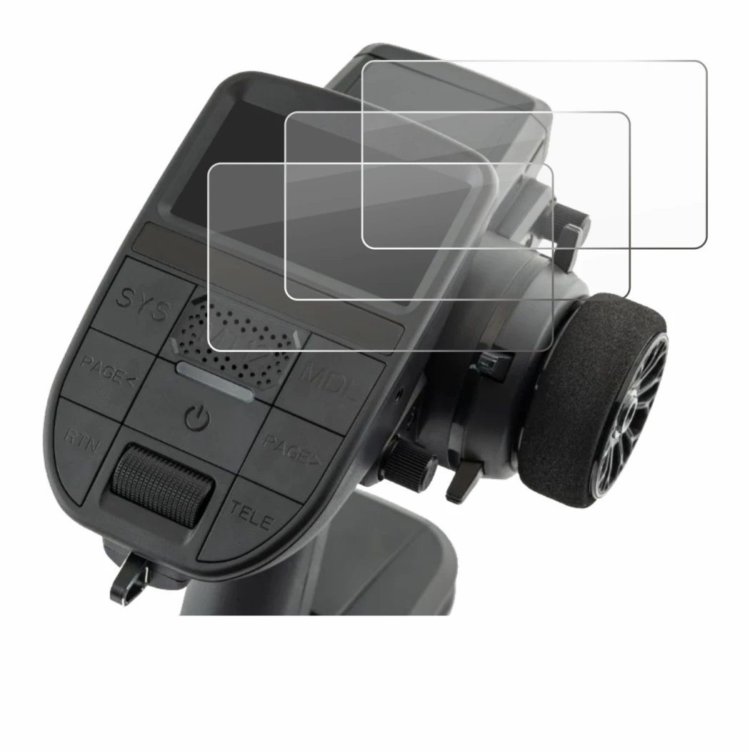 Image of the device Radiomaster MT12 with a wide variety of screen protectors.