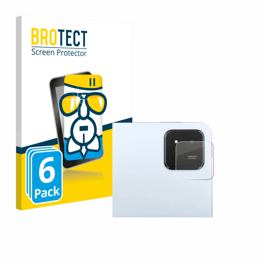 Front side of a product packaging with the brand logo BROTECT. Next to it is the device Xiaomi Pad 7 (ONLY Camera Lens) shown