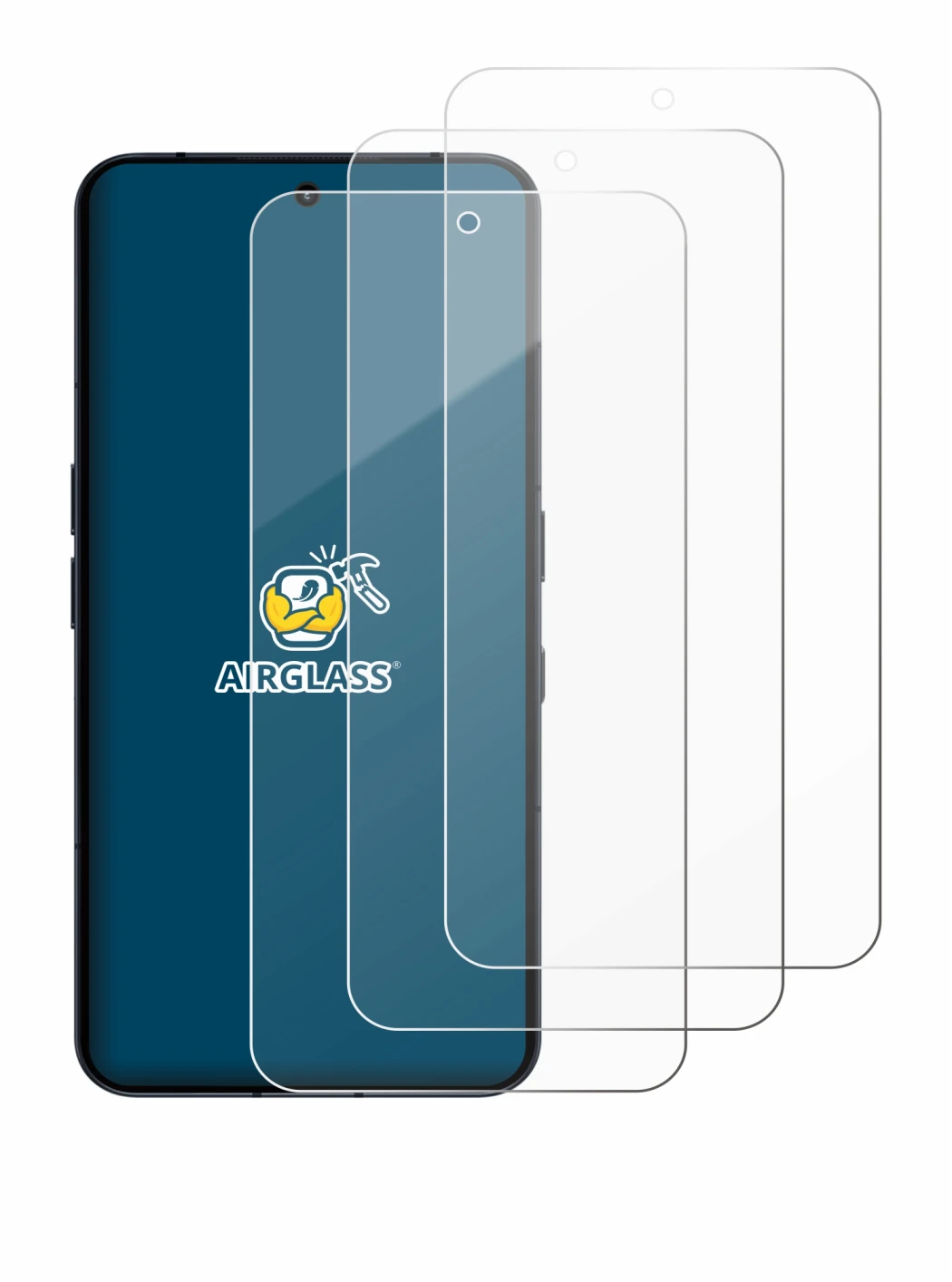 Image of the device Nothing Phone (3) with a wide variety of screen protectors.