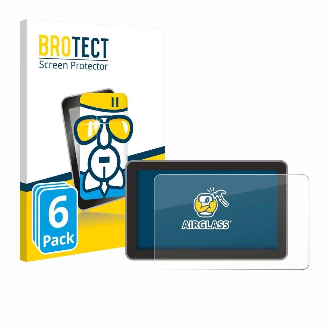 Front side of a product packaging with the brand logo BROTECT. Next to it is the device Bambu Lab H2D shown with the correspon