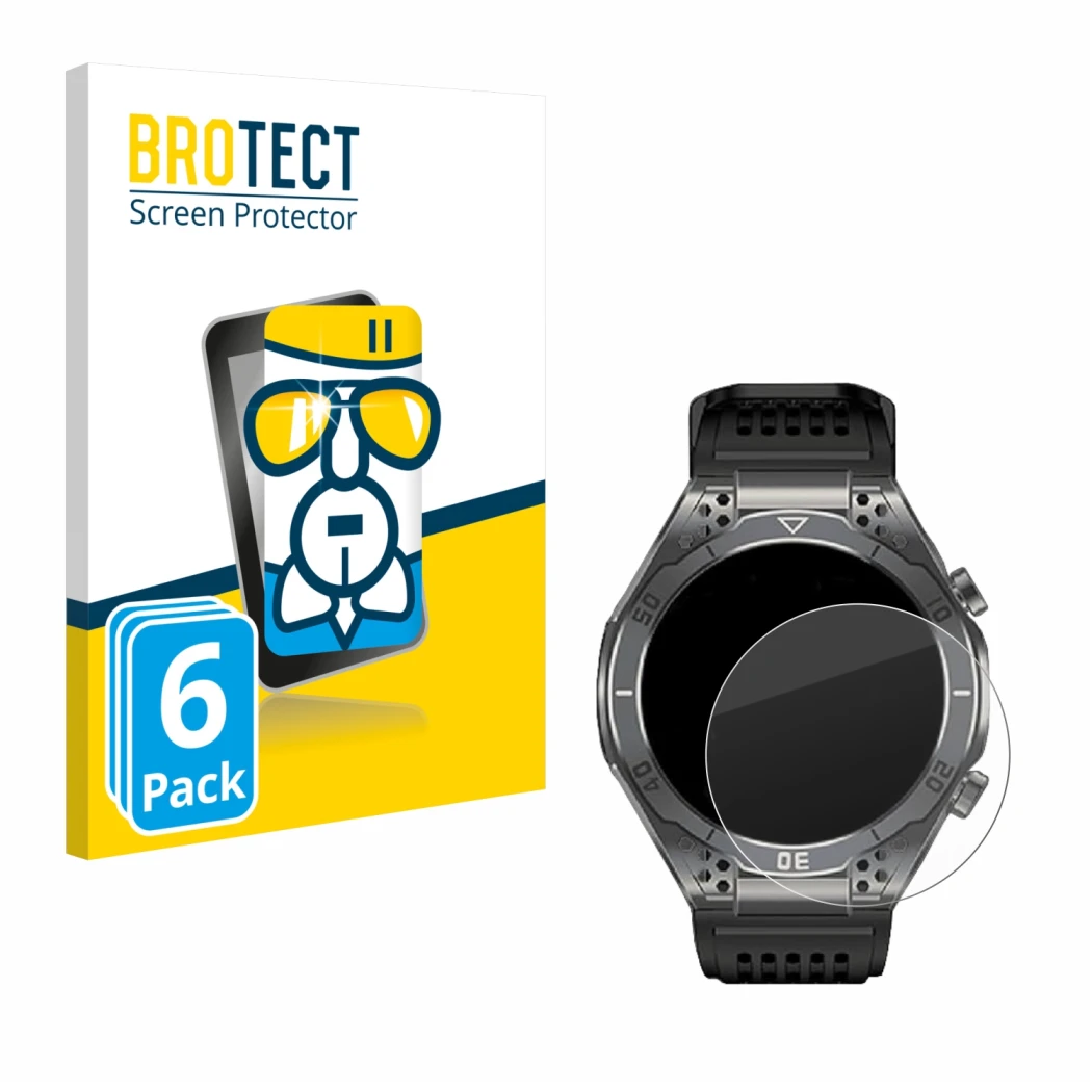 Front side of a product packaging with the brand logo BROTECT. Next to it is the device Stahlgear Apollo shown with the corres