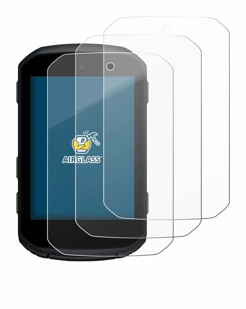 Image of the device Garmin Edge 850 with a wide variety of screen protectors.
