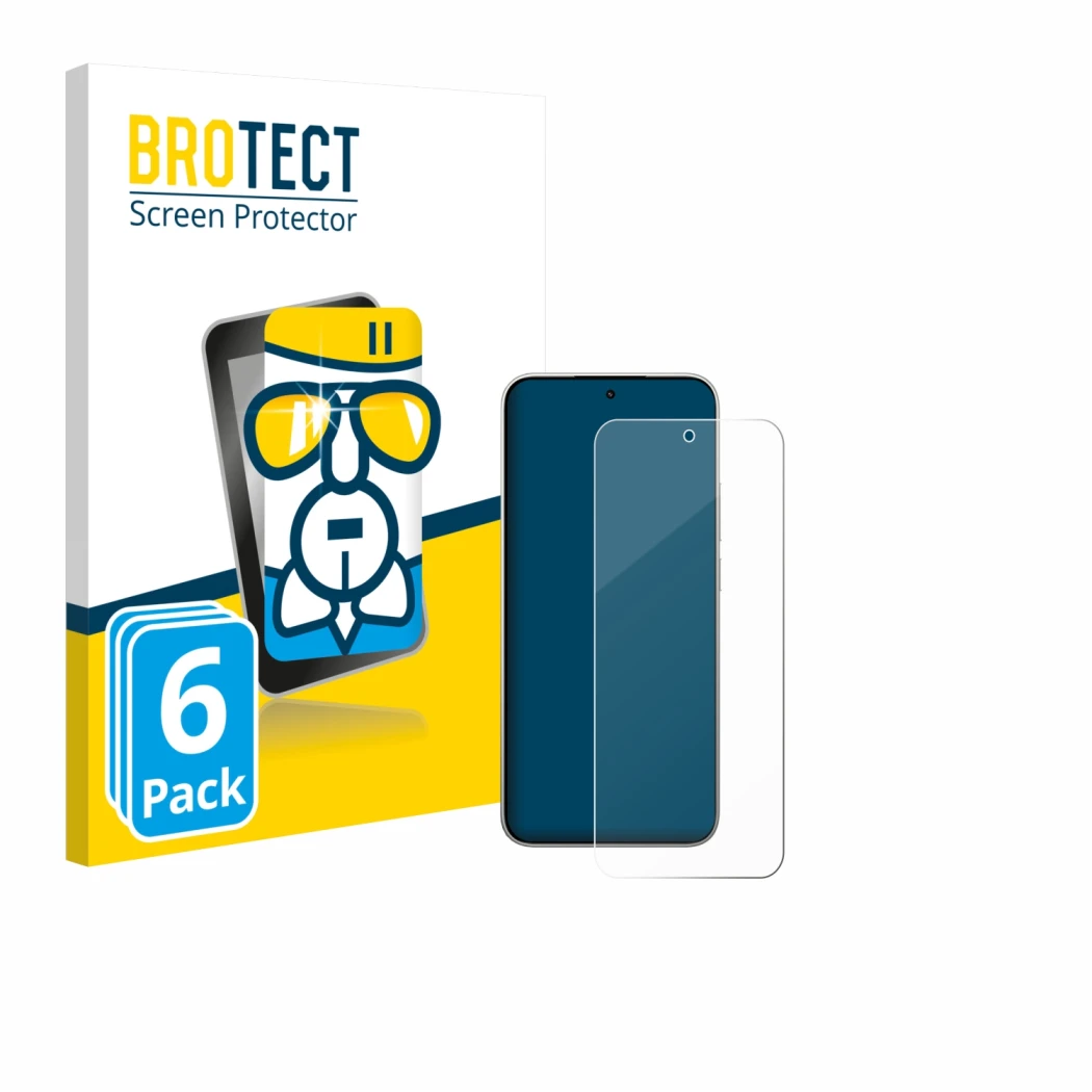 Front side of a product packaging with the brand logo BROTECT. Next to it is the device Xiaomi 15T shown with the correspondin