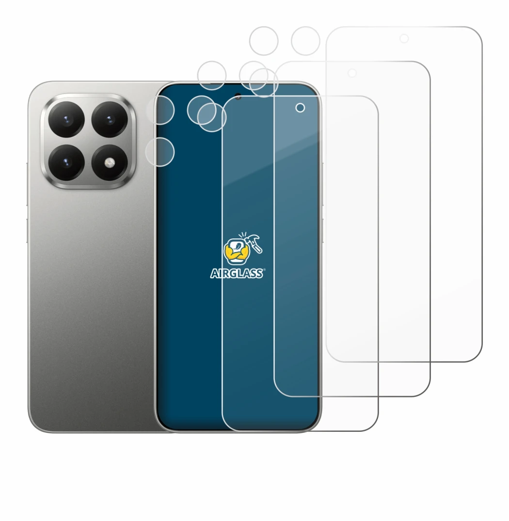 Image of the device Xiaomi 15T (Front+Camera) with a wide variety of screen protectors.