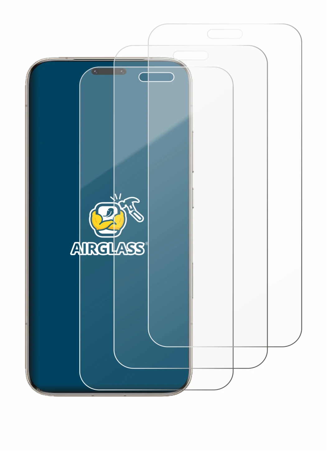 Image of the device Honor Magic 8 Pro with a wide variety of screen protectors.